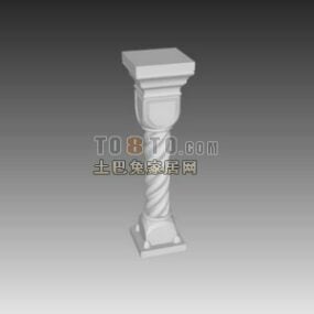 골동품 건축 기둥 트위스트 바디 3d 모델