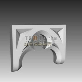 Carved Head Arc Wall 3d model