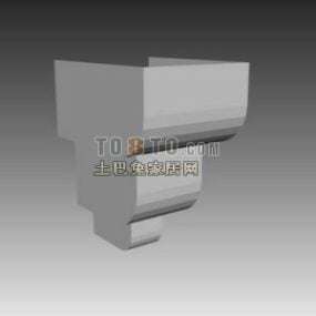European Column Head Plaster 3d model