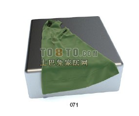 Grünes Textilhandtuch auf Stahlständer 3D-Modell
