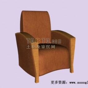 Office Furniture Brown Velvet Armchair 3d model