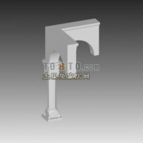 Arc Wall Decoration With Column 3d model