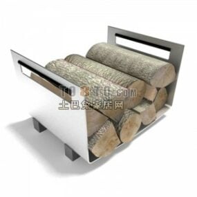 Log Stack With Steel Holder 3d model