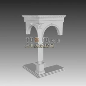 Part Of Wall With Column 3d model