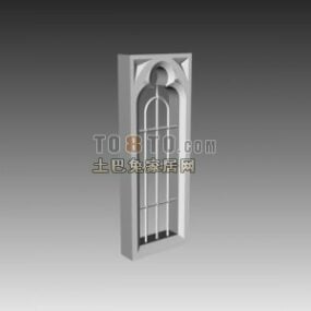 European Wall Carved Decoration 3d model