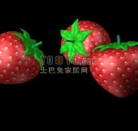 Fruit Red Strawberry 3d model