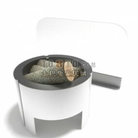Outdoor Kitchen Stove With Log 3d model