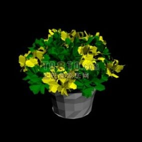 Декоративна 3d-модель вази з реалістичною рослиною з листя