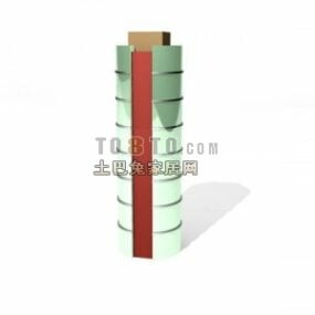 Cylinder Column With Aluminum Cover 3d model