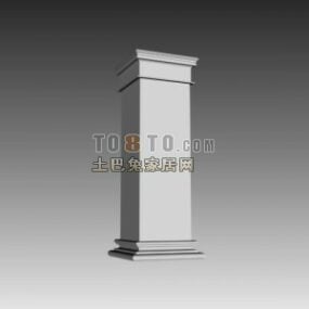 Square Column Classic Decoration 3d model
