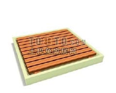 Doccia con pavimento in legno modello 3d