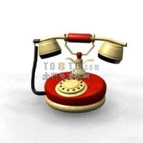 Teléfono rotatorio vintage estilo lujoso modelo 3d