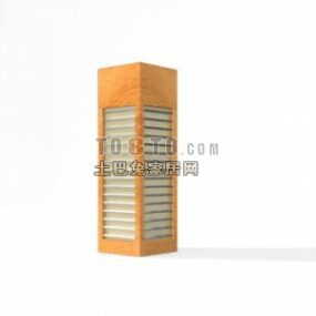 Square Column Brown Marble Covered 3d model