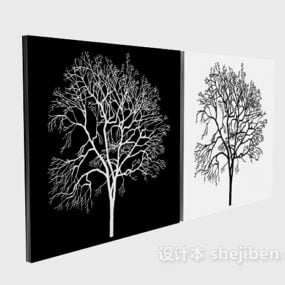 Model 3d Tekstur Pohon Lukisan Dekoratif