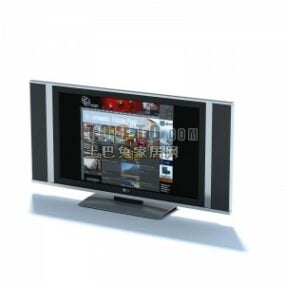 Lcd Tv With Speaker On Side 3d model