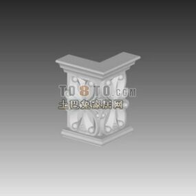 Carved Wall Decoration Corner Mounted 3d model