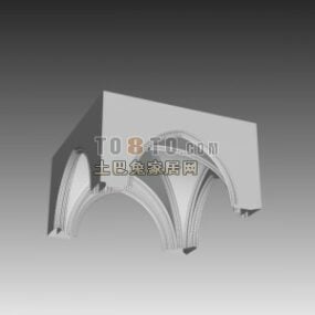 3D-Modell des Kirchengebäudes mit gebogener Bogenwand