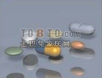 Ensemble de pilules médicales modèle 3D