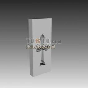 Carved Cross On Wall 3d model
