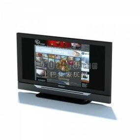 טלוויזיה LCD בסגנון שטוח עם מעמד דגם תלת מימד