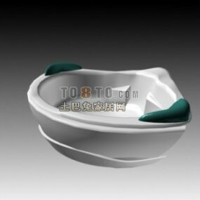 Curved Plastic Bathtub 3d model