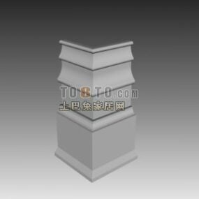Round Stone Cylinder Column Base 3d model