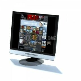 Τηλεόραση LCD σε τετράγωνο σχήμα 3d μοντέλο