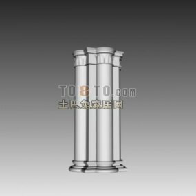 Chinese Wood Construction Handrail Column 3d model