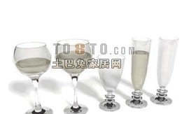 Set di utensili per bicchiere di vino modello 3d
