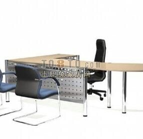 Stół szefa z krzesłem wspornikowym Model 3D
