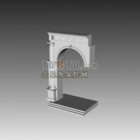 Класична 3d модель аркової стіни та колони