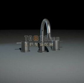 Matériau du robinet d'eau d'évier en acier inoxydable modèle 3D