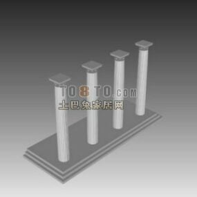 Style classique de rangée de colonnes de construction modèle 3D