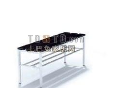 Mesa quadrada, mesa com pernas de tubo de metal modelo 3d