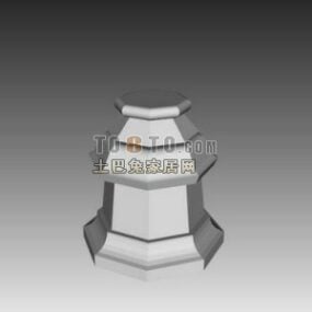 Construction Column Base Octagon Shape דגם תלת מימד