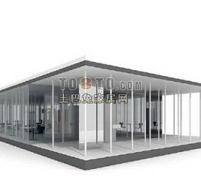 Modelo 3D de arquitetura moderna e simples de villa