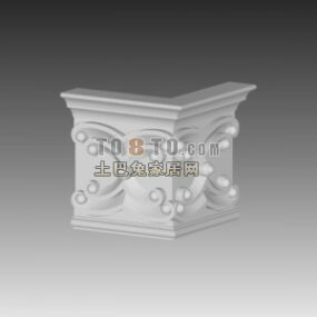 Corner Wall With Plaster Lines 3d model