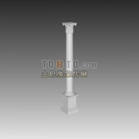 Round Stone Cylinder Column Base 3d model