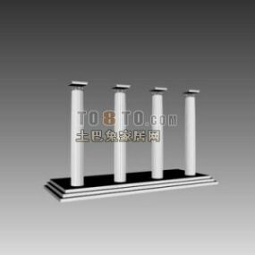 3д модель греческих строительных колонн в ряд