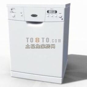 Máy giặt mô hình 3d màu trắng