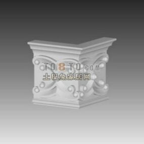 Construction Wall Carved Style 3d model