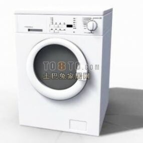 白い洗濯機、白く塗られた3Dモデル