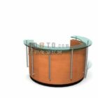 Curved Reception Desk Wood Material