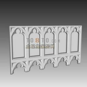Classic Carved Window Wall 3d model