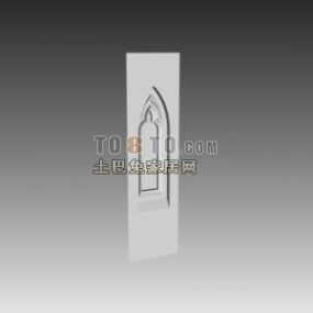 European Component Wall With Carved Window 3d model