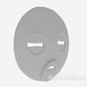 Afrika Yuvarlak Maske Geleneksel Süsleme 3D modeli