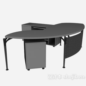 Set leren banken en salontafel op tapijt 3D-model