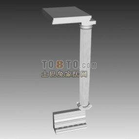 European Column With Molding And Ceiling 3d model