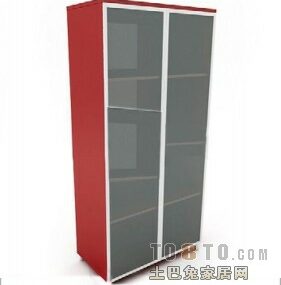 Office Wall Cabinet With Glass Door 3d model