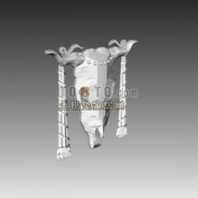 雄牛の頭蓋骨の装飾 3D モデル